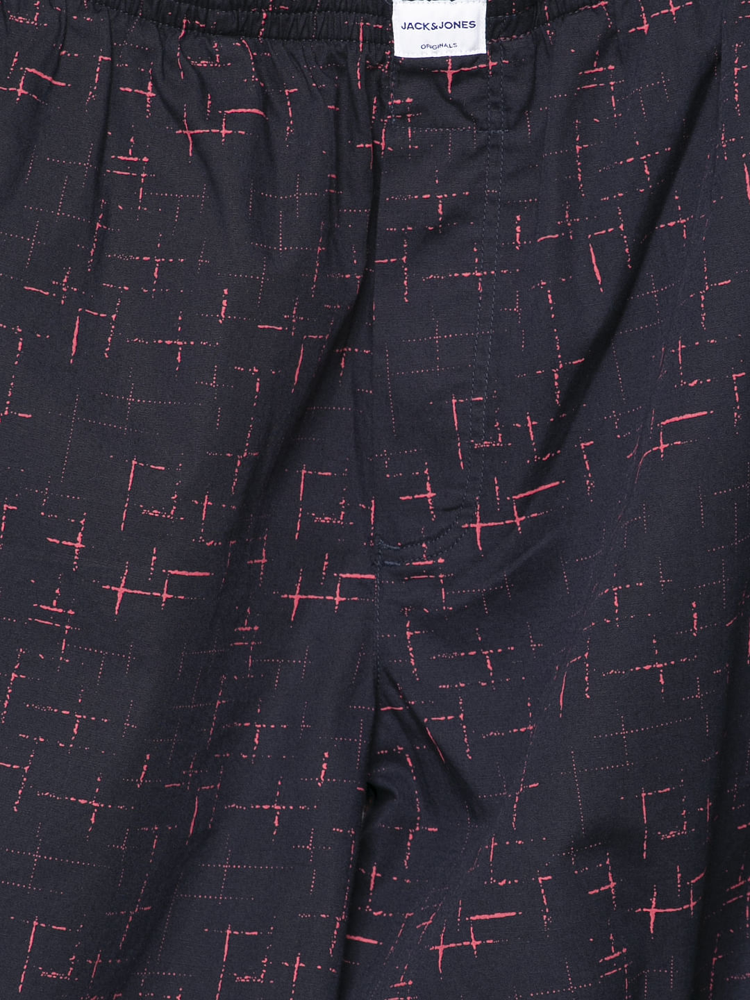 Navy Blue Checks Print Pyjama