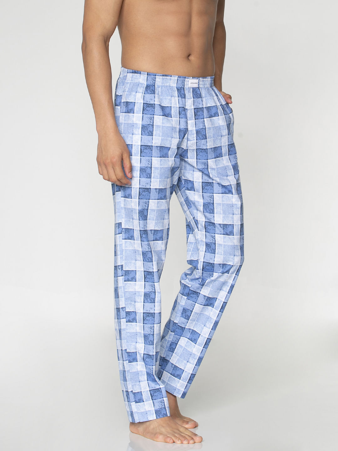 Blue Checks Print Pyjama