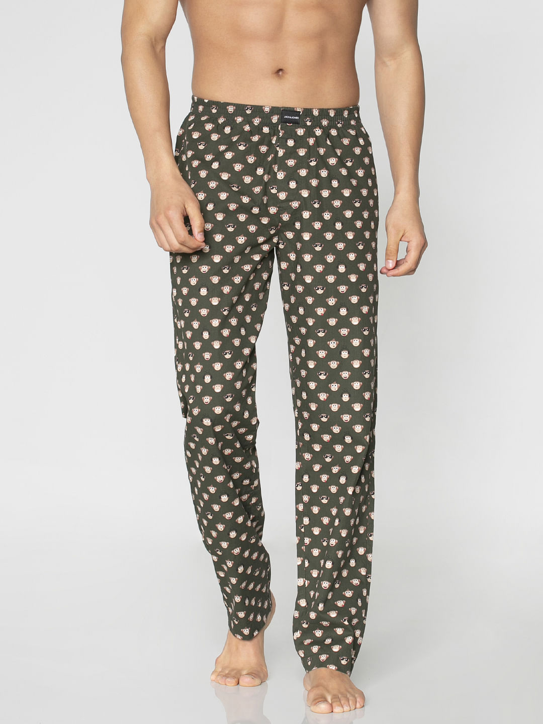Green All Over Monkey Graphic Print Pyjama