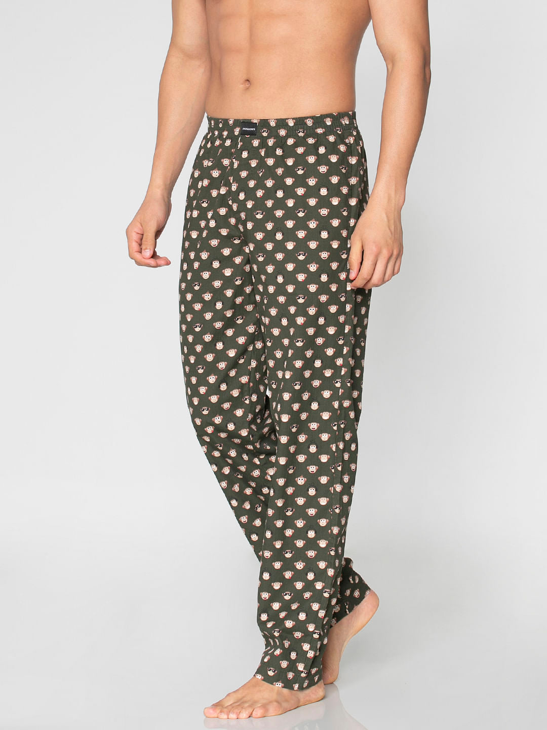 Green All Over Monkey Graphic Print Pyjama