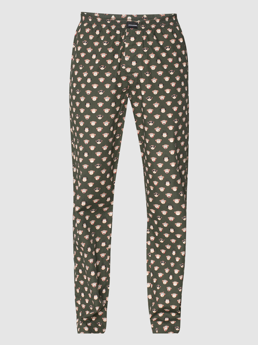 Green All Over Monkey Graphic Print Pyjama