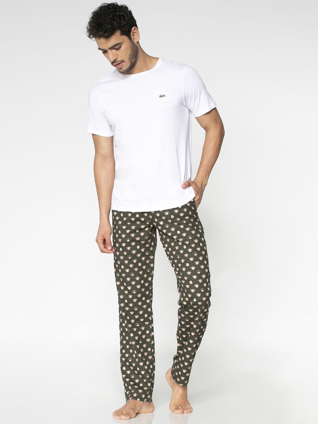 Green All Over Monkey Graphic Print Pyjama