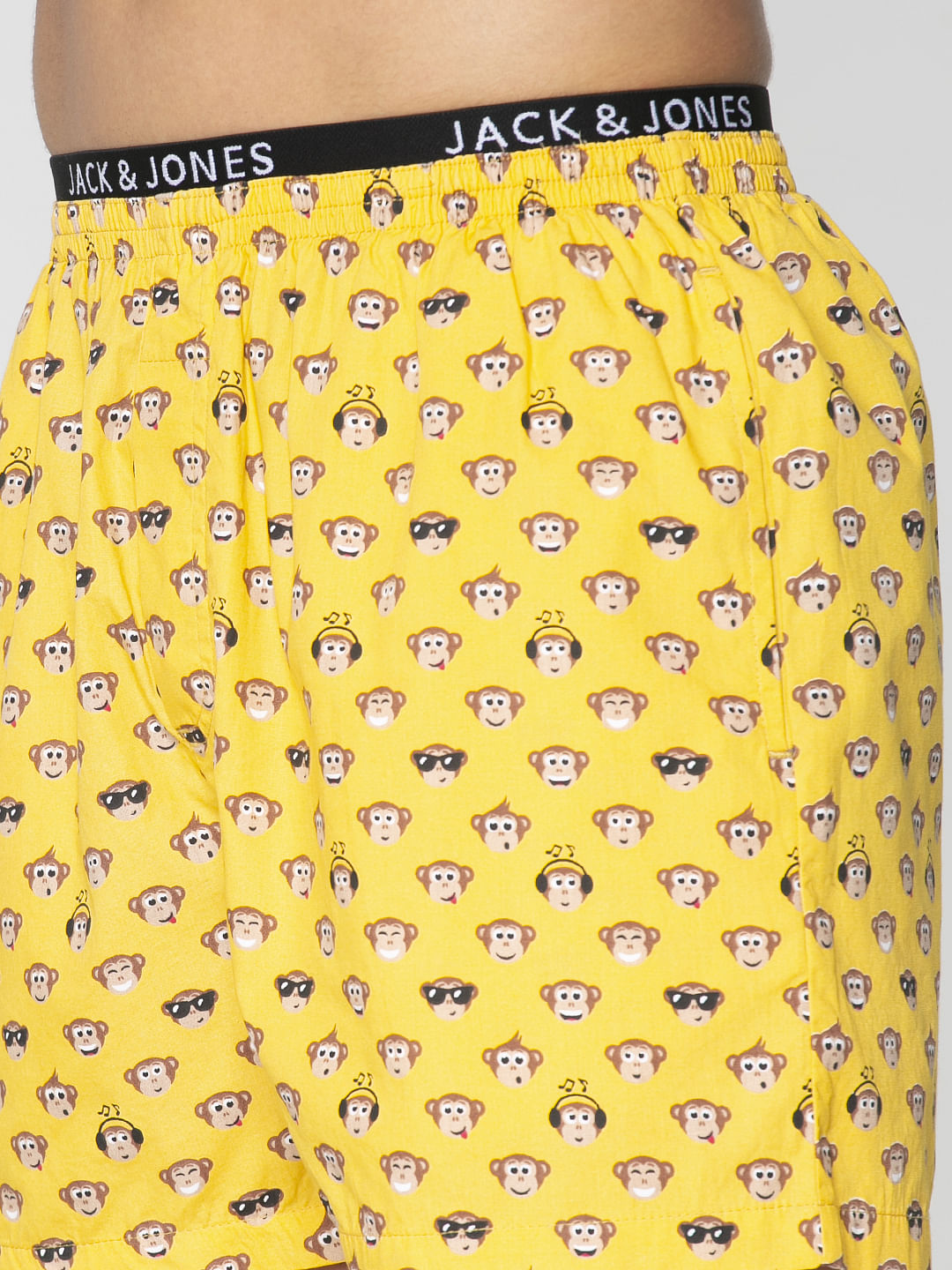 Yellow All Over Monkey Graphic Print Boxers
