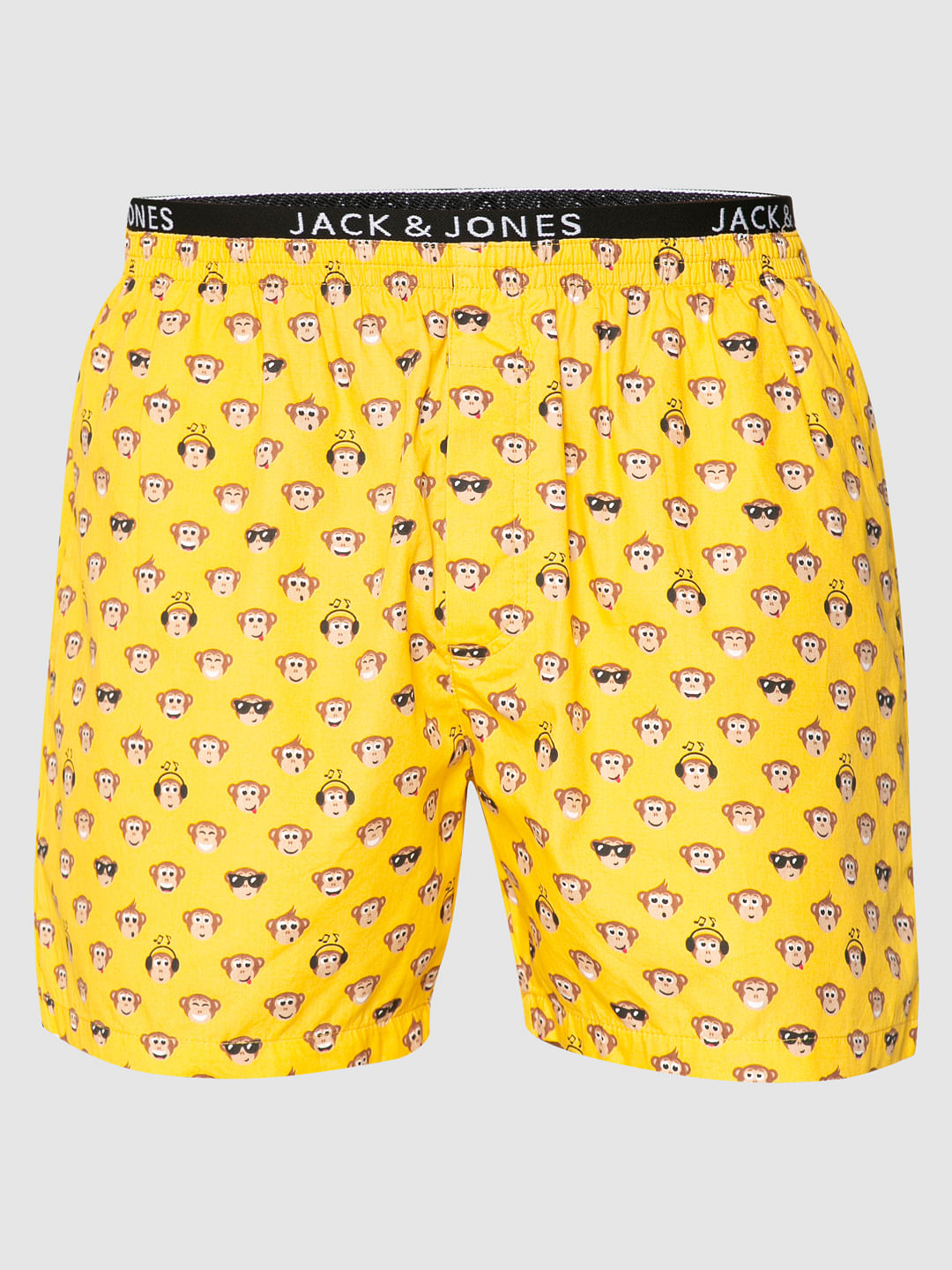 Yellow All Over Monkey Graphic Print Boxers