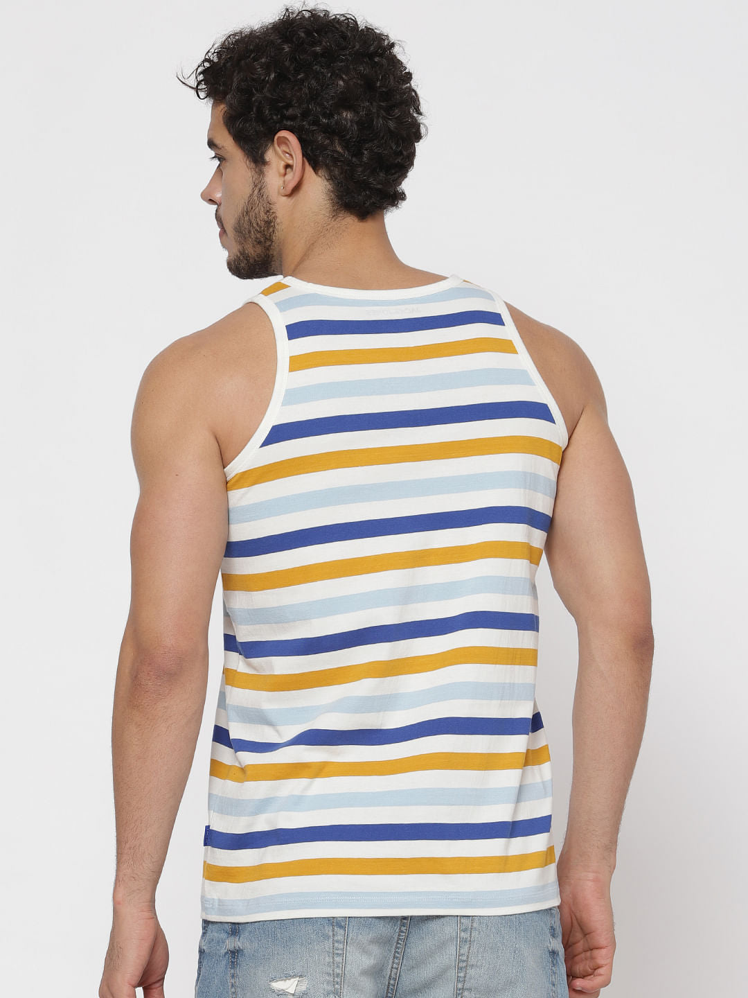 White Striped Tank Top