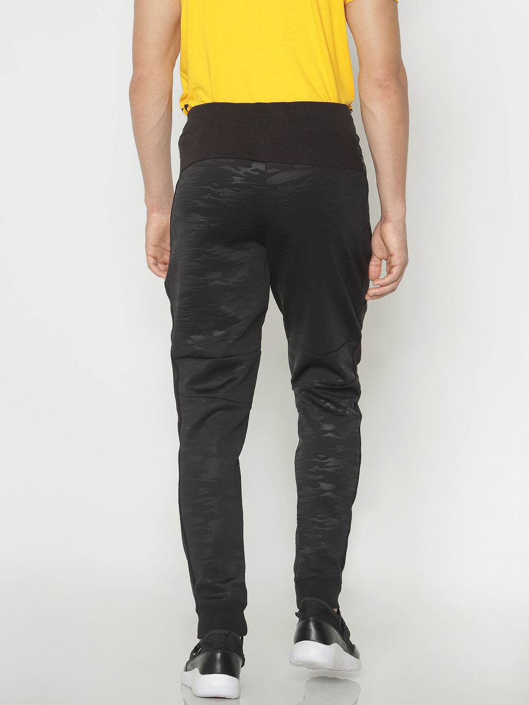 Black Camo Print Drawstring Sweatpants