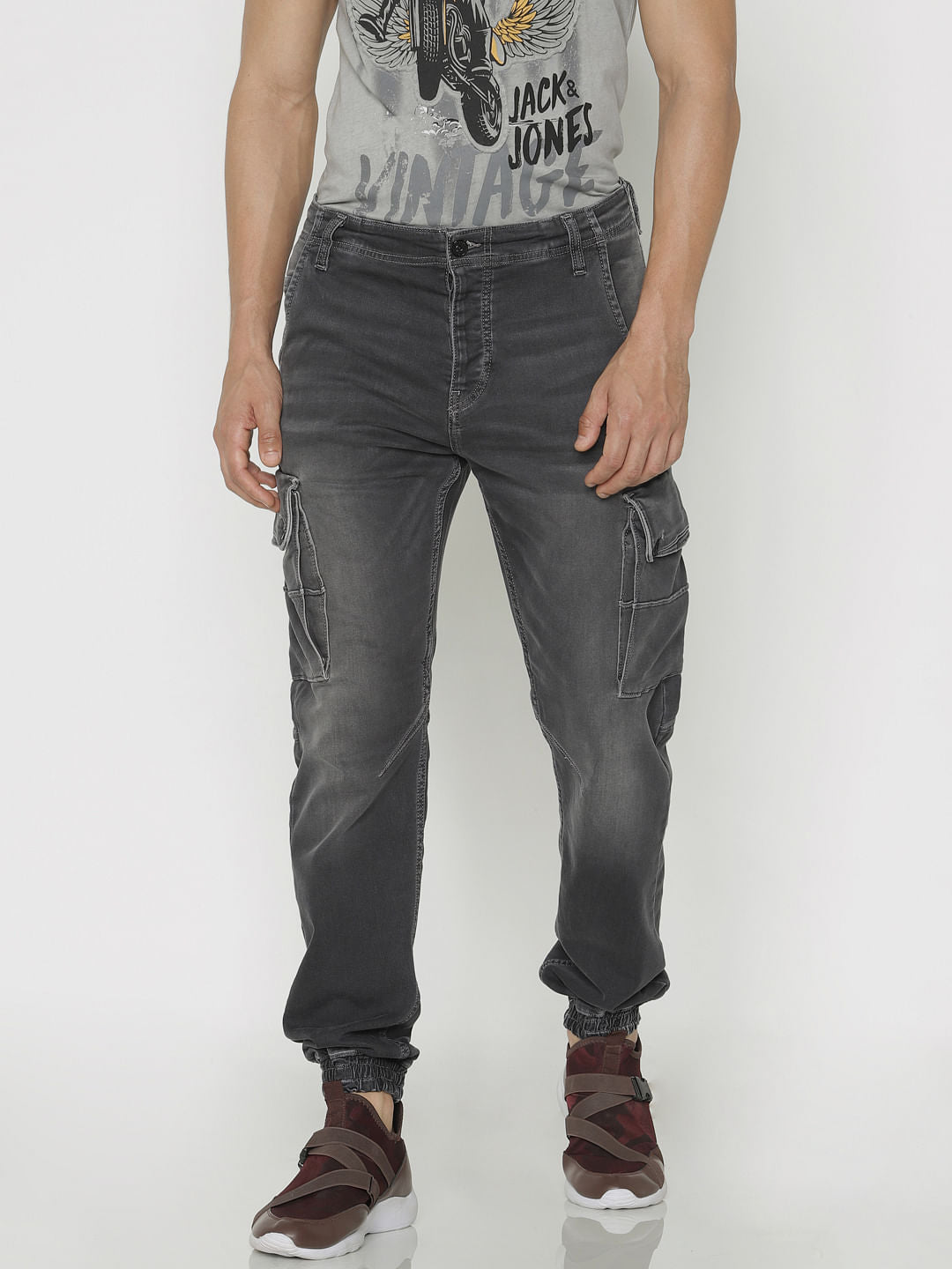 Grey Faded Erik Anti Fit Jeans