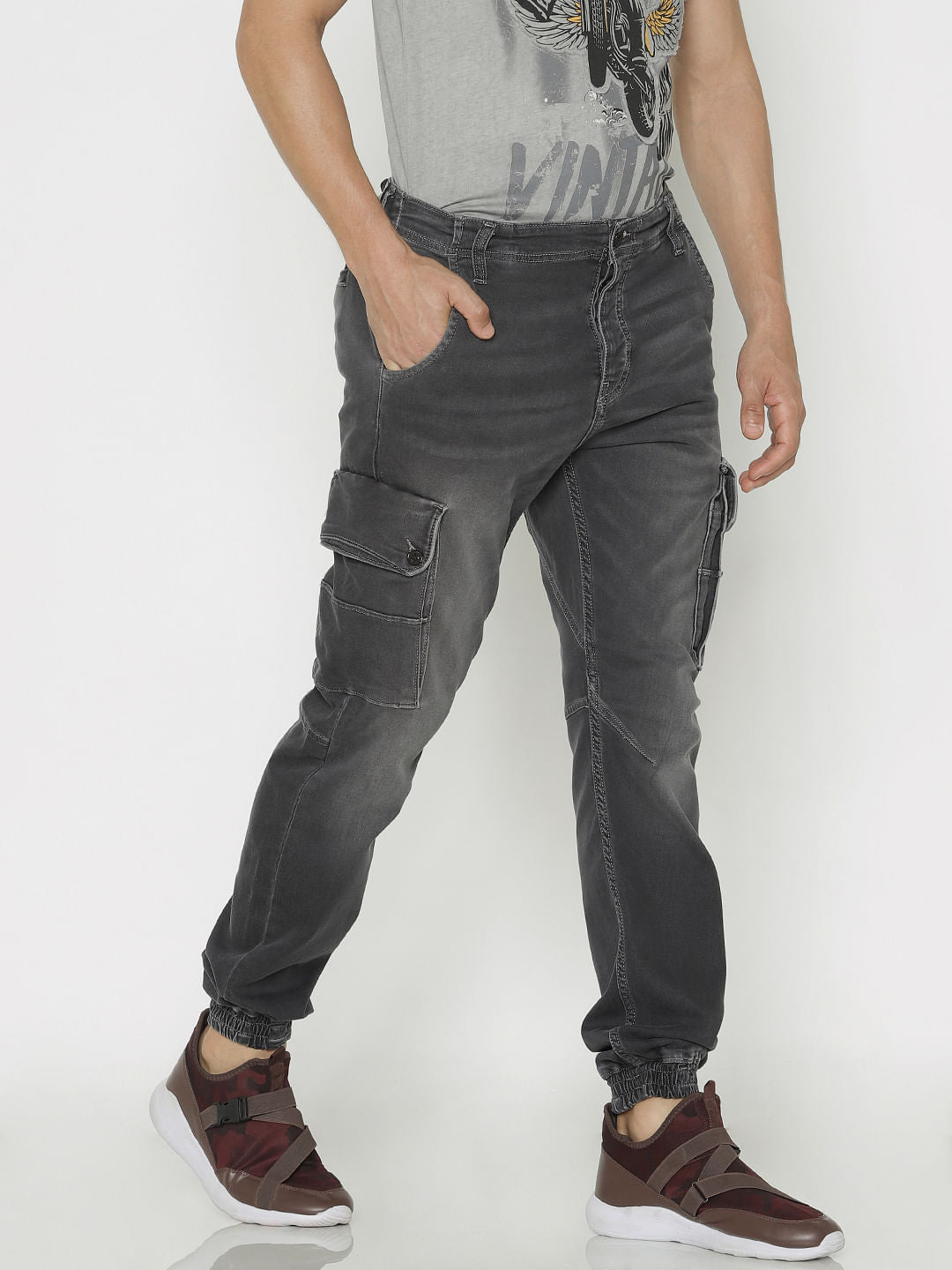 Grey Faded Erik Anti Fit Jeans