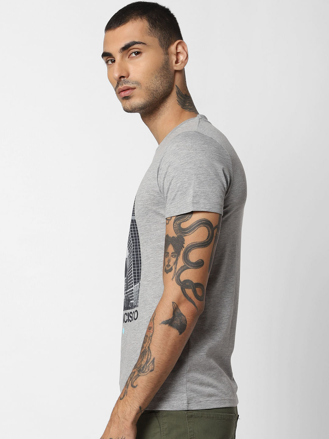 Grey City Landscape Crew Neck T-Shirt