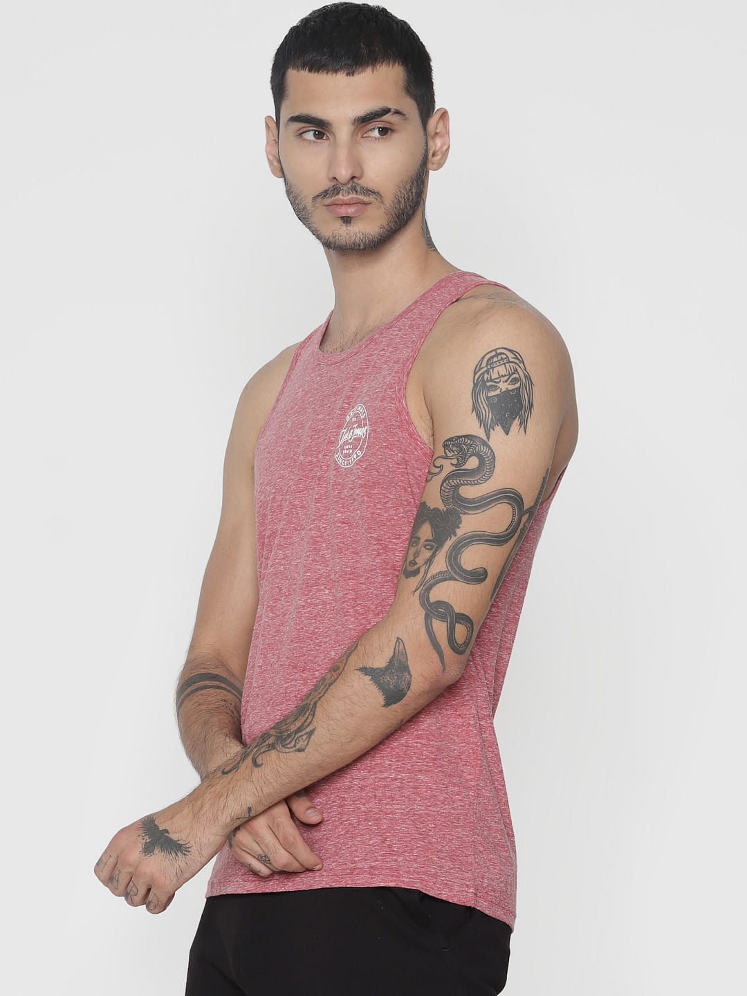 Red Logo Print Vest