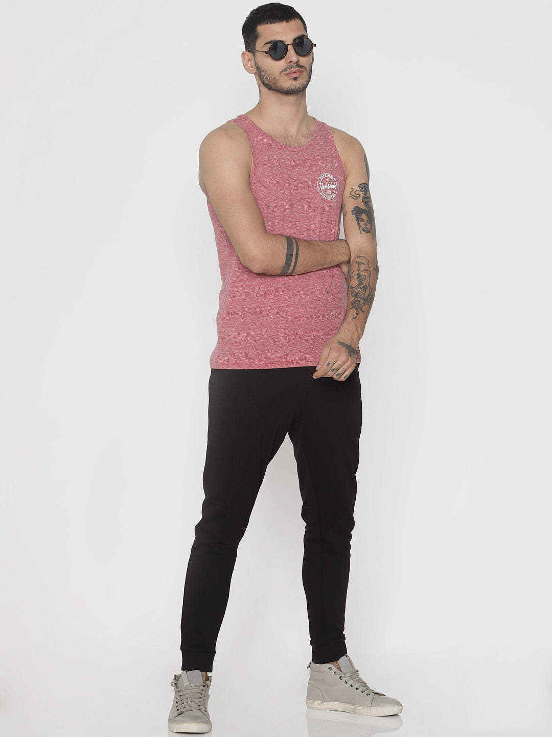 Red Logo Print Vest