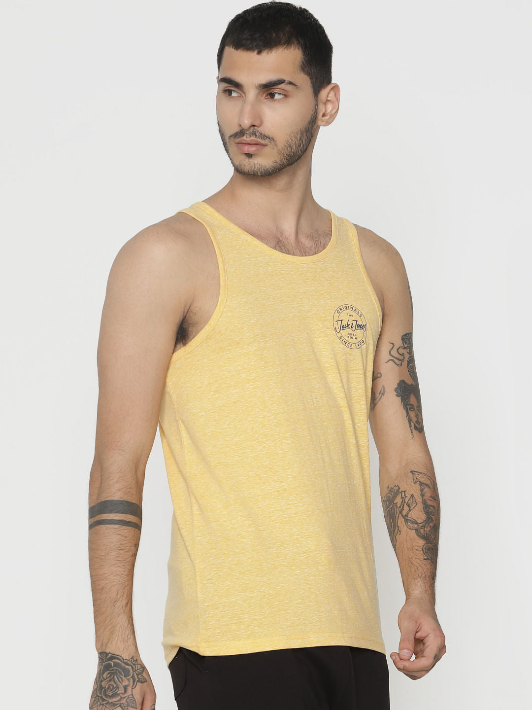 Yellow Logo Print Vest