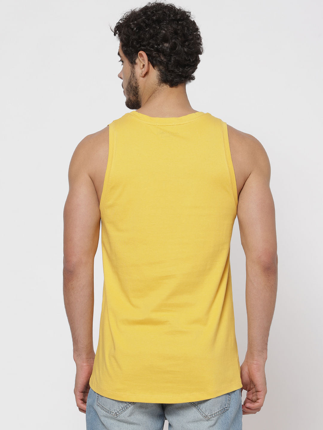 Yellow Graphic Print Tank Top