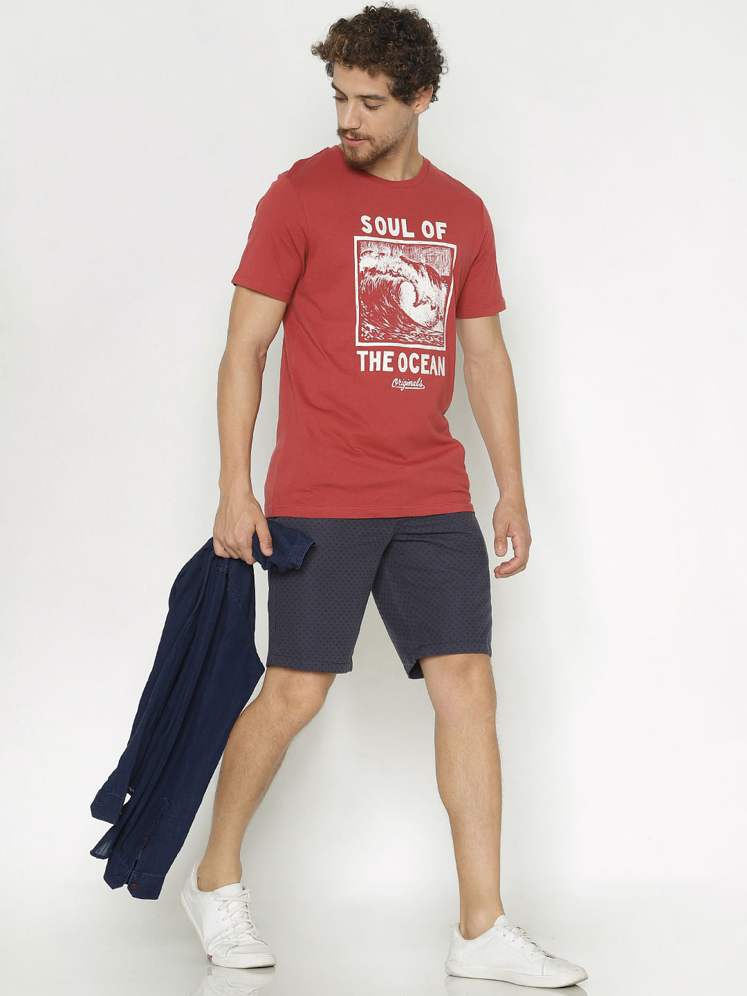 Red Graphic Print Crew Neck T-Shirt