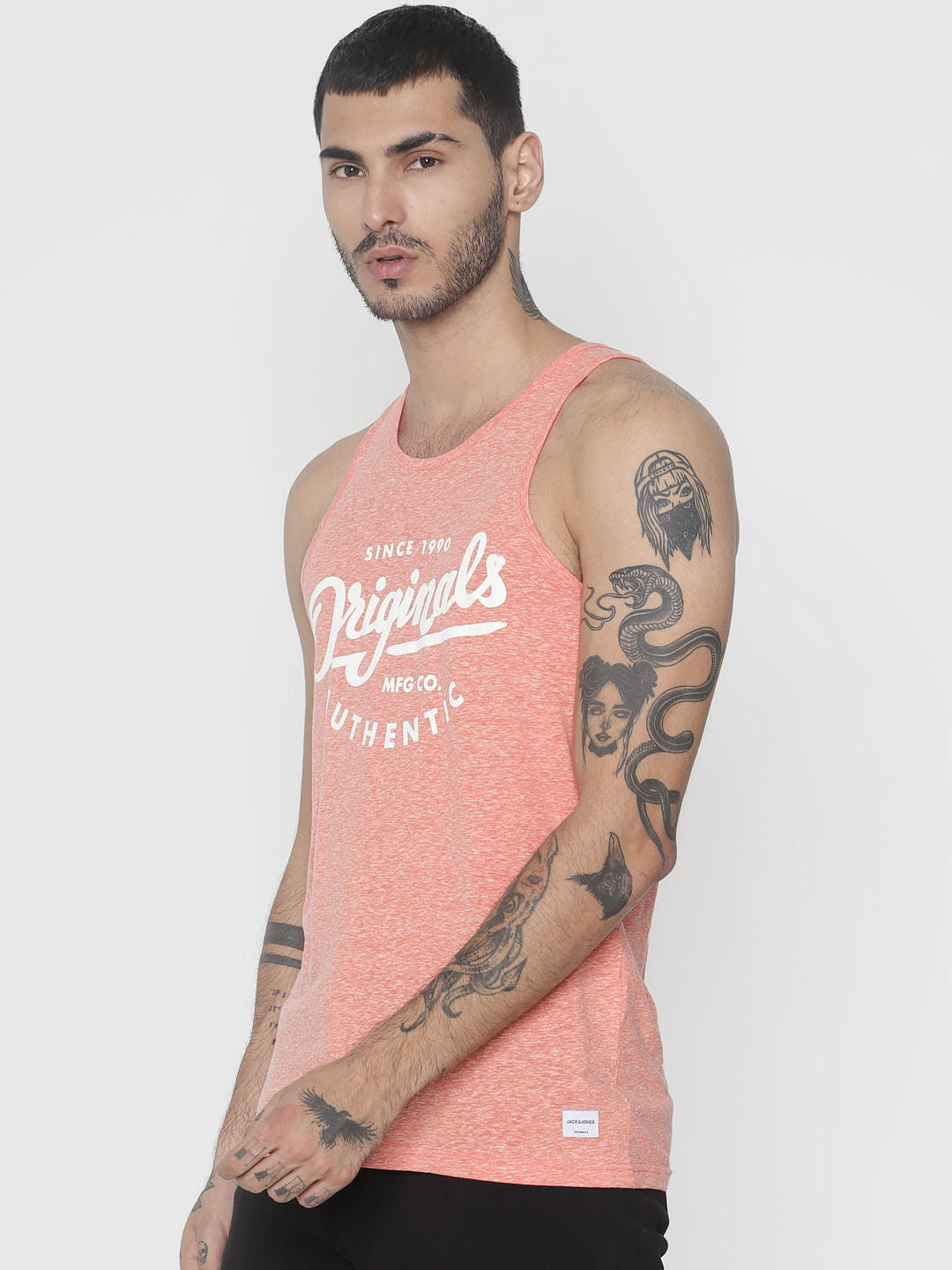 Orange Logo Print Vest