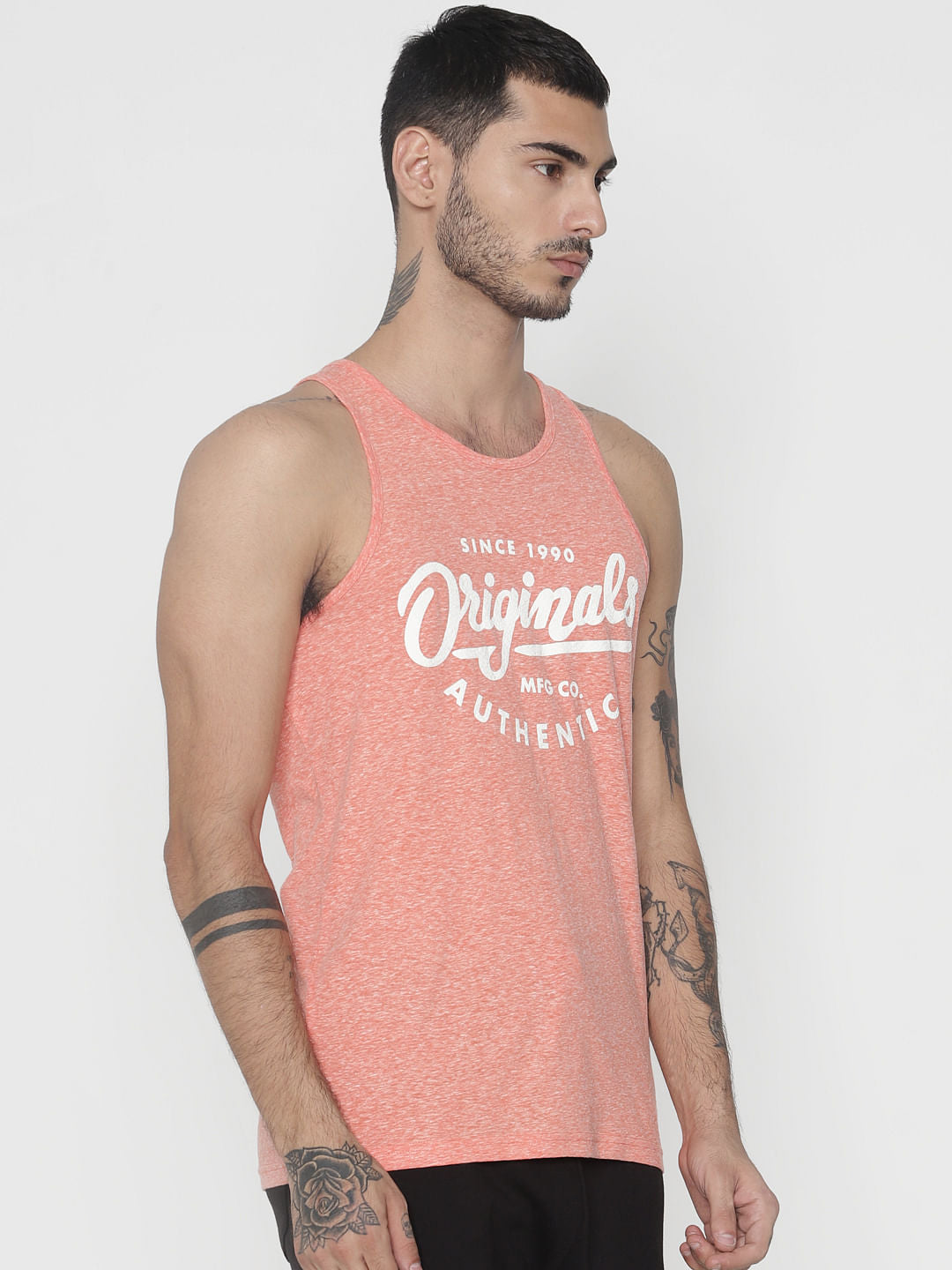 Orange Logo Print Vest