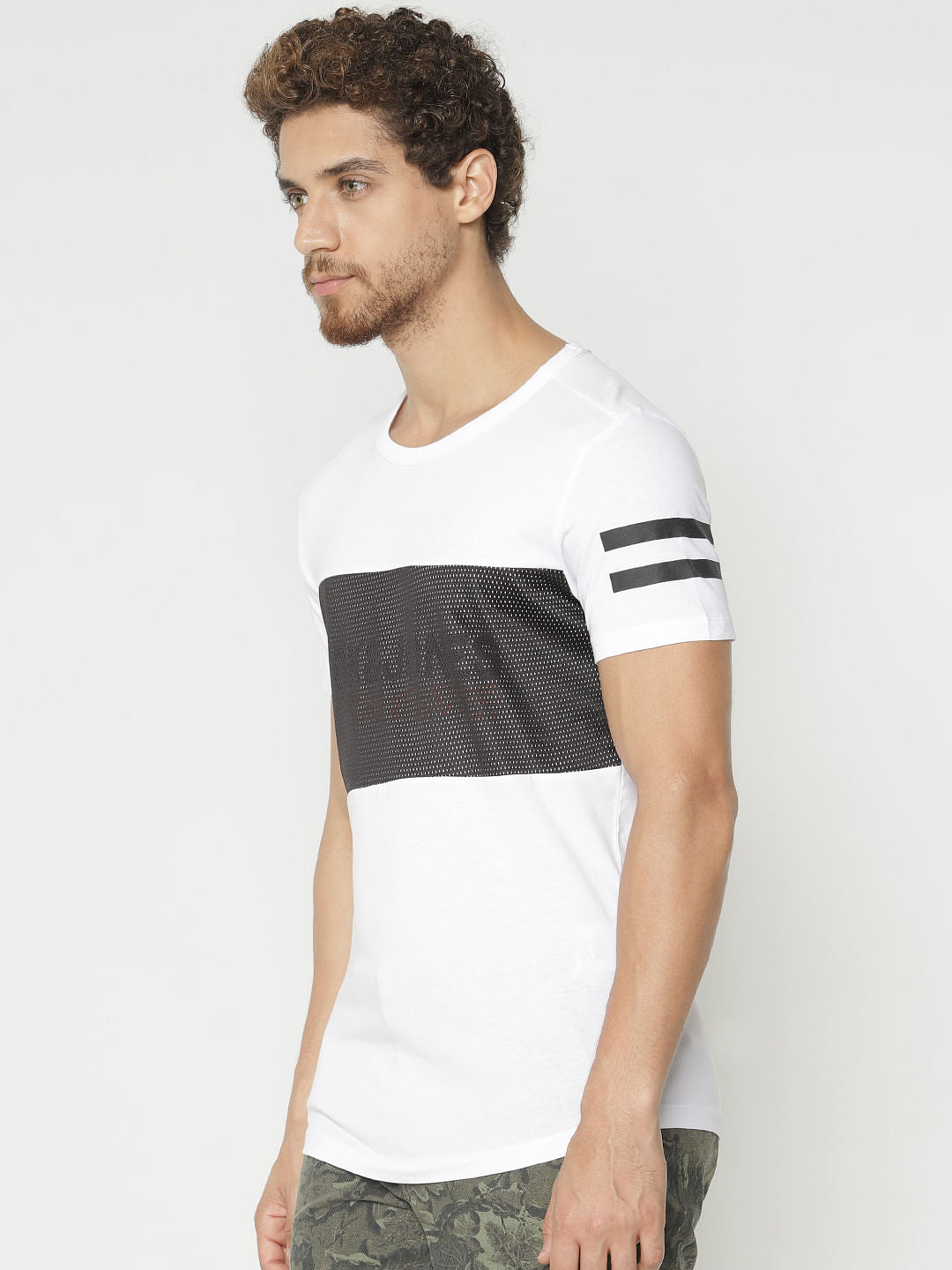 White Graphic Print Crew Neck T-Shirt