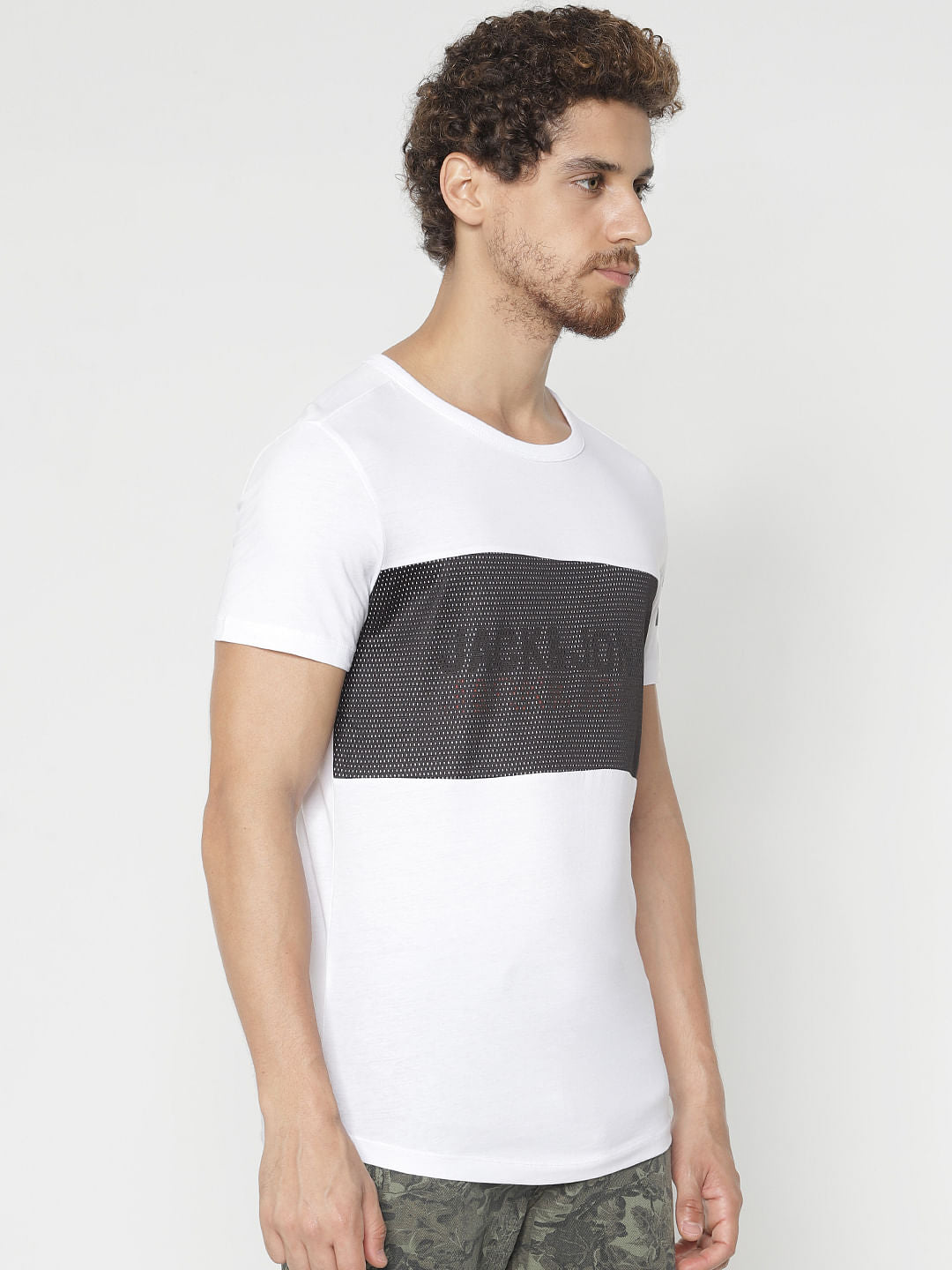 White Graphic Print Crew Neck T-Shirt
