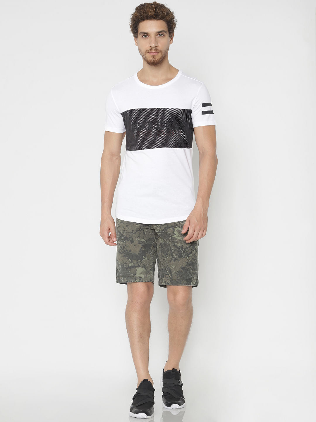 White Graphic Print Crew Neck T-Shirt