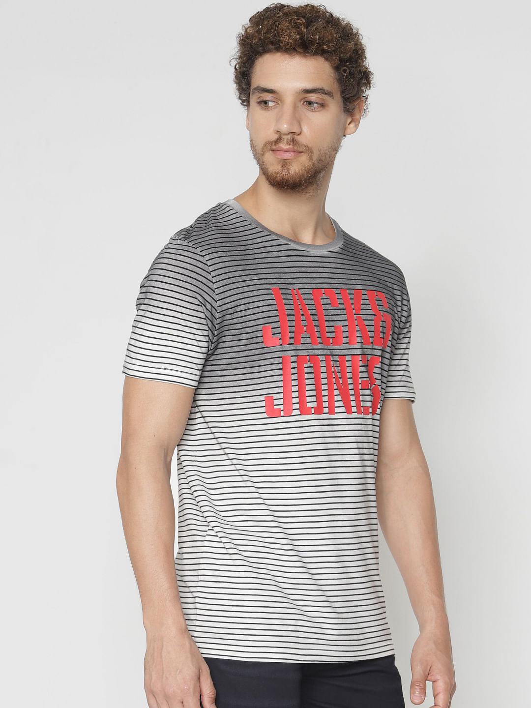 White Striped Crew Neck T-Shirt