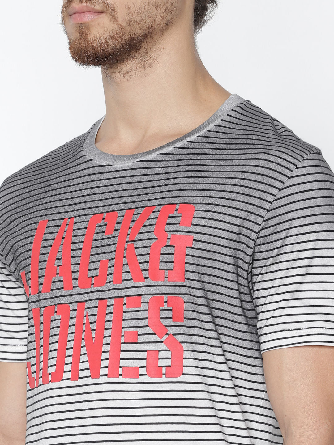 White Striped Crew Neck T-Shirt