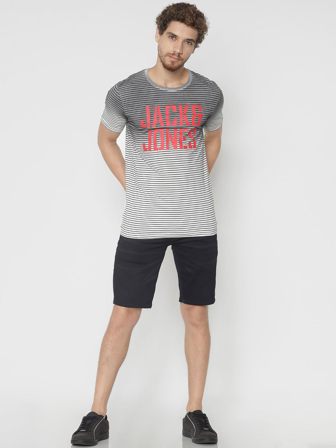 White Striped Crew Neck T-Shirt