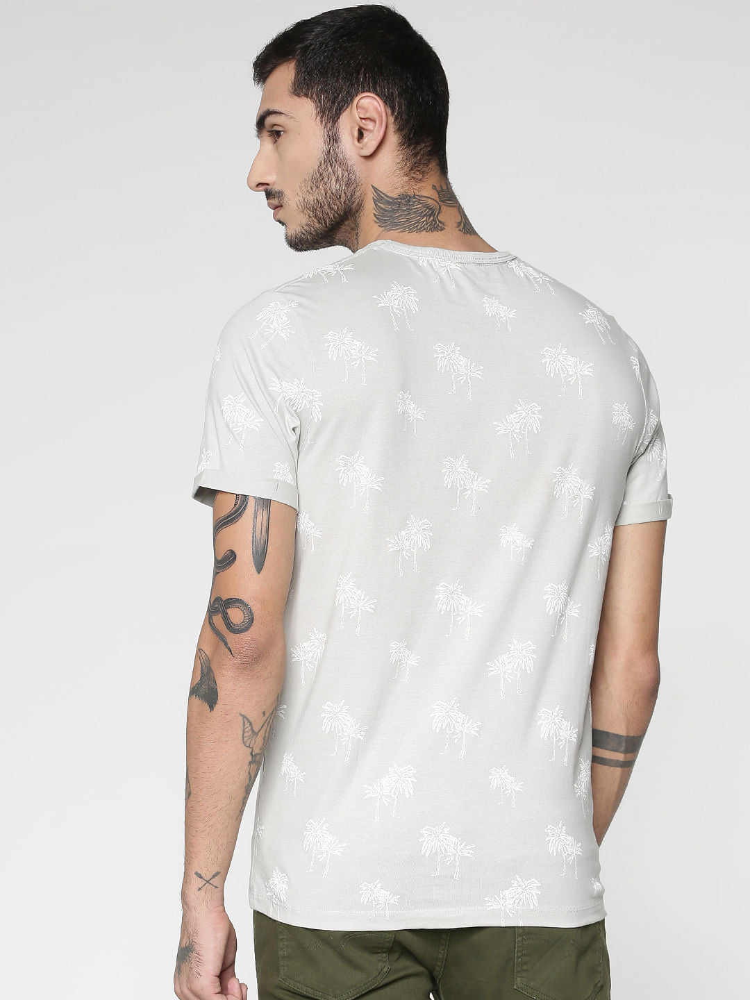 Light Grey All Over Print T-Shirt