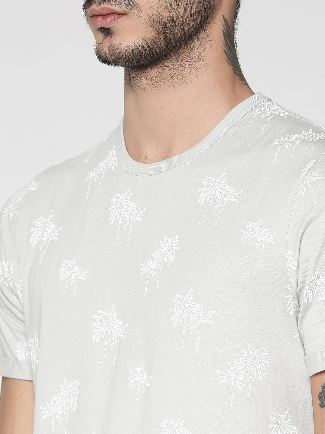Light Grey All Over Print T-Shirt