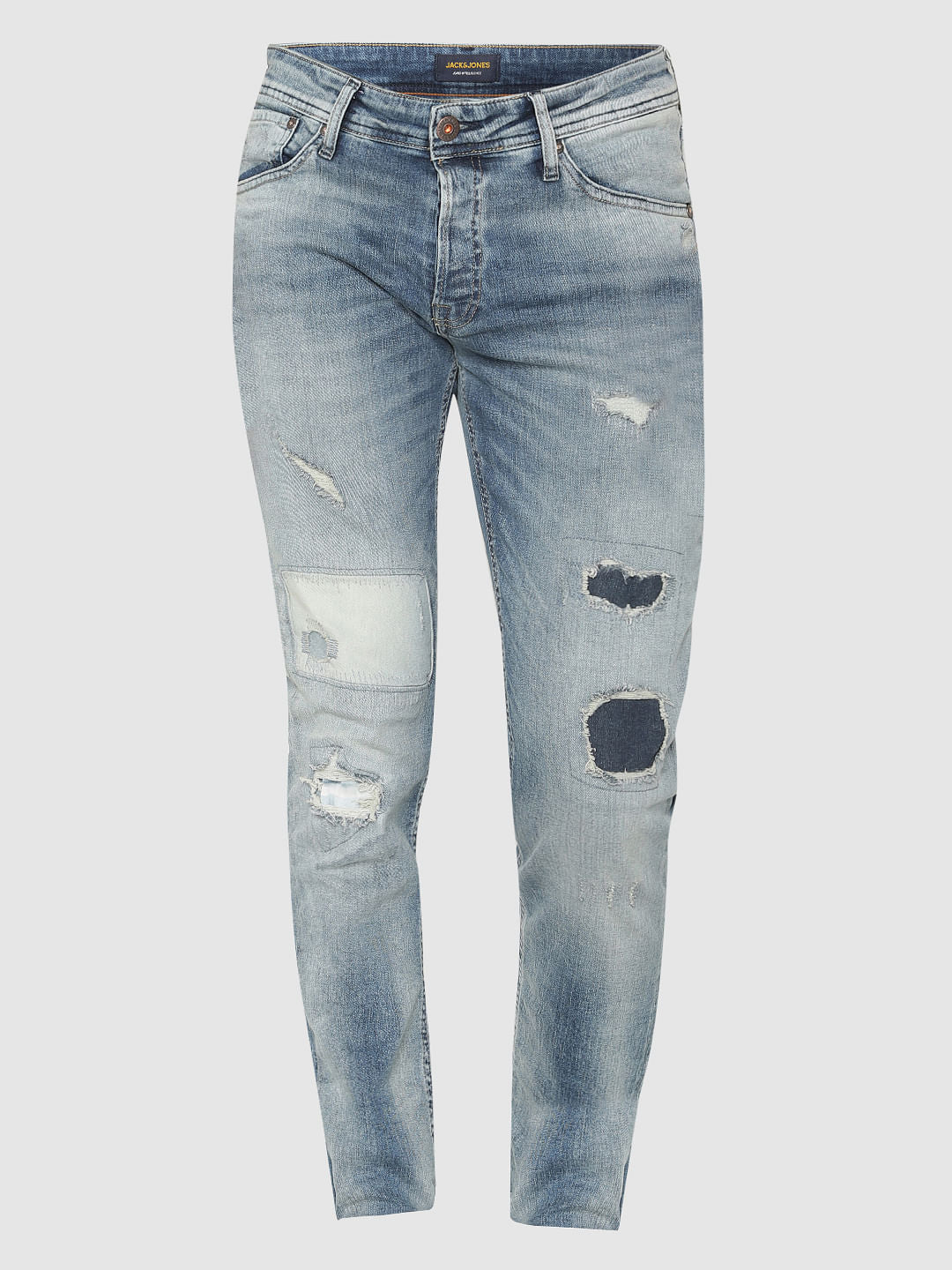 Blue Ripped Glenn Slim Fit Jeans