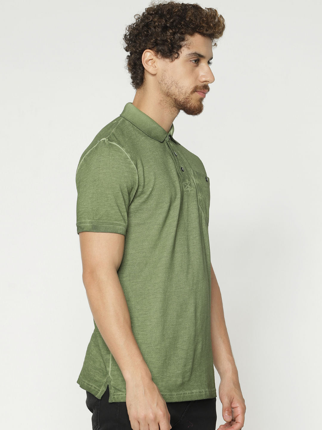 Green Polo Neck T-Shirt