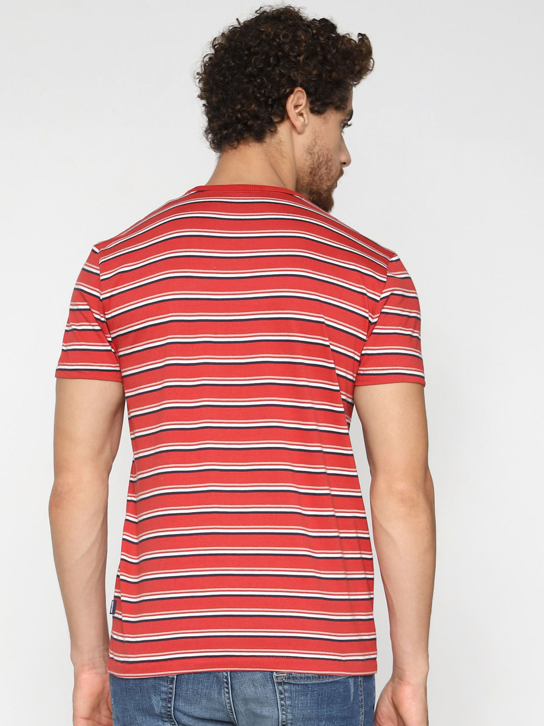 Red Striped Crew Neck T-Shirt