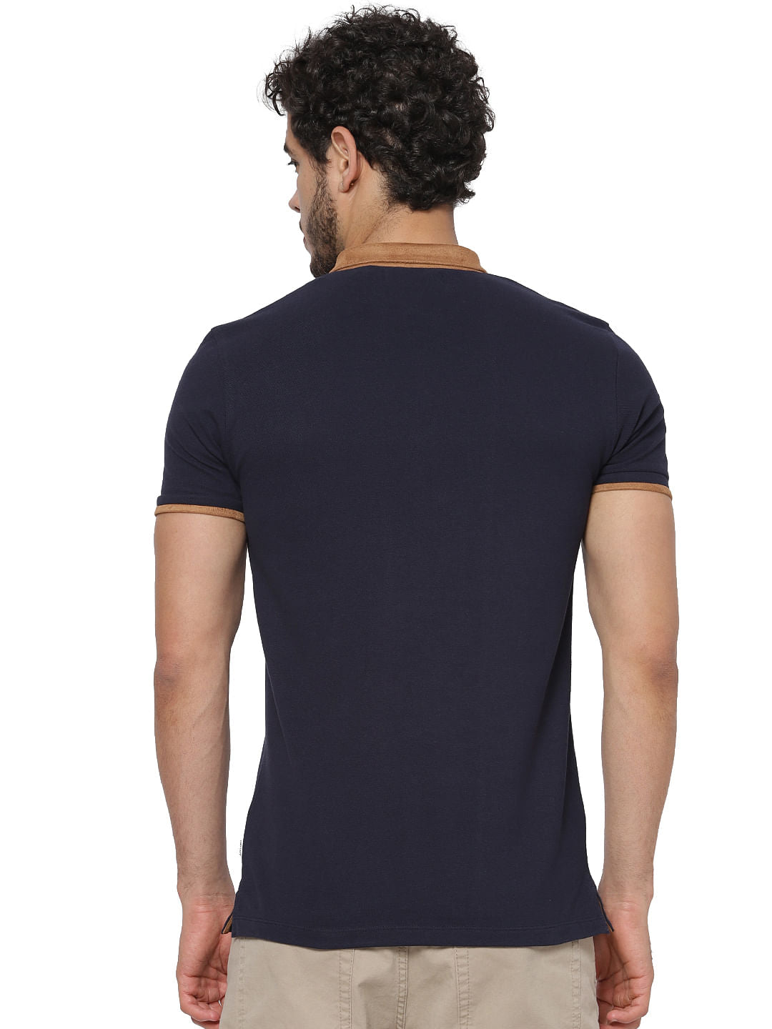 Navy Blue Polo Neck T-shirt