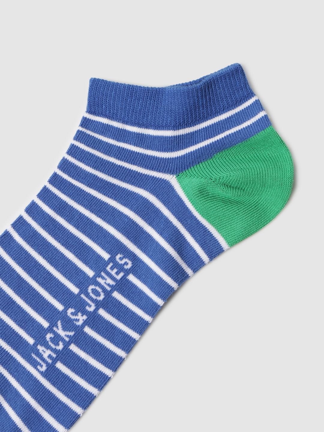 Blue Striped Ankle Length Socks