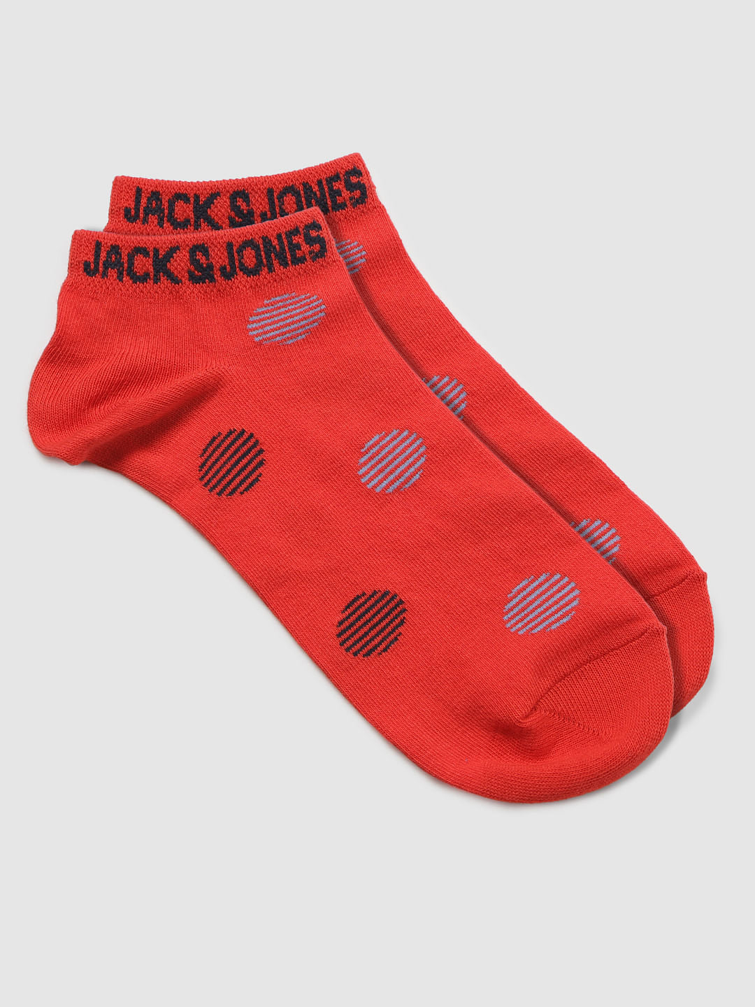 Red Printed Ankle Length Socks