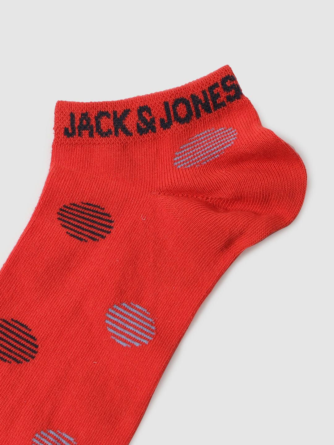 Red Printed Ankle Length Socks