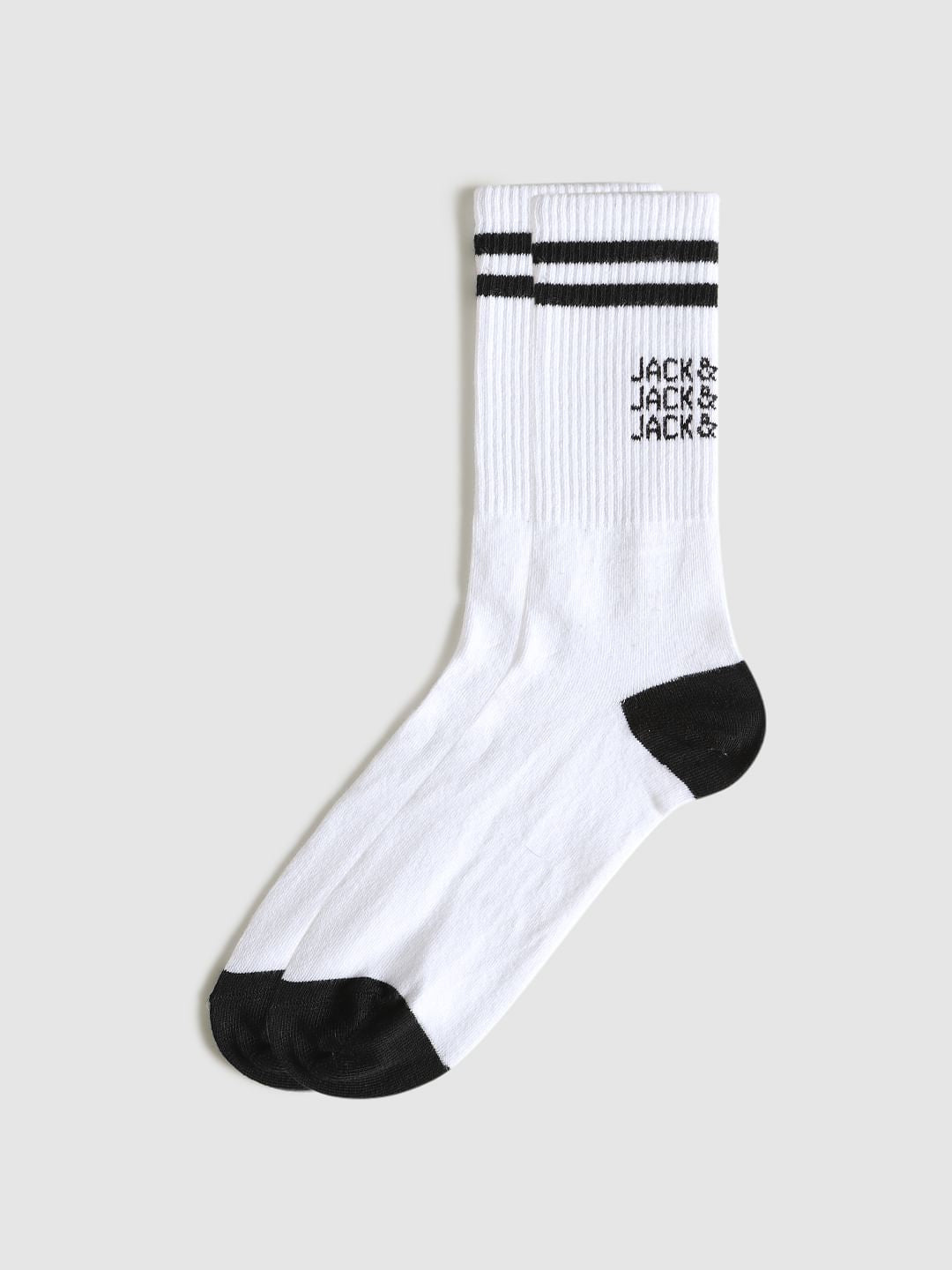Pack Of Three Mid Calf Length Socks - White, Black, White & Black