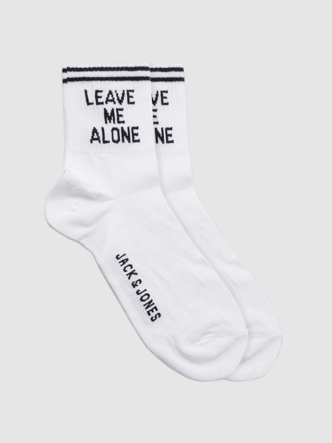 White Planet Graphic Print Mid Calf Length Socks