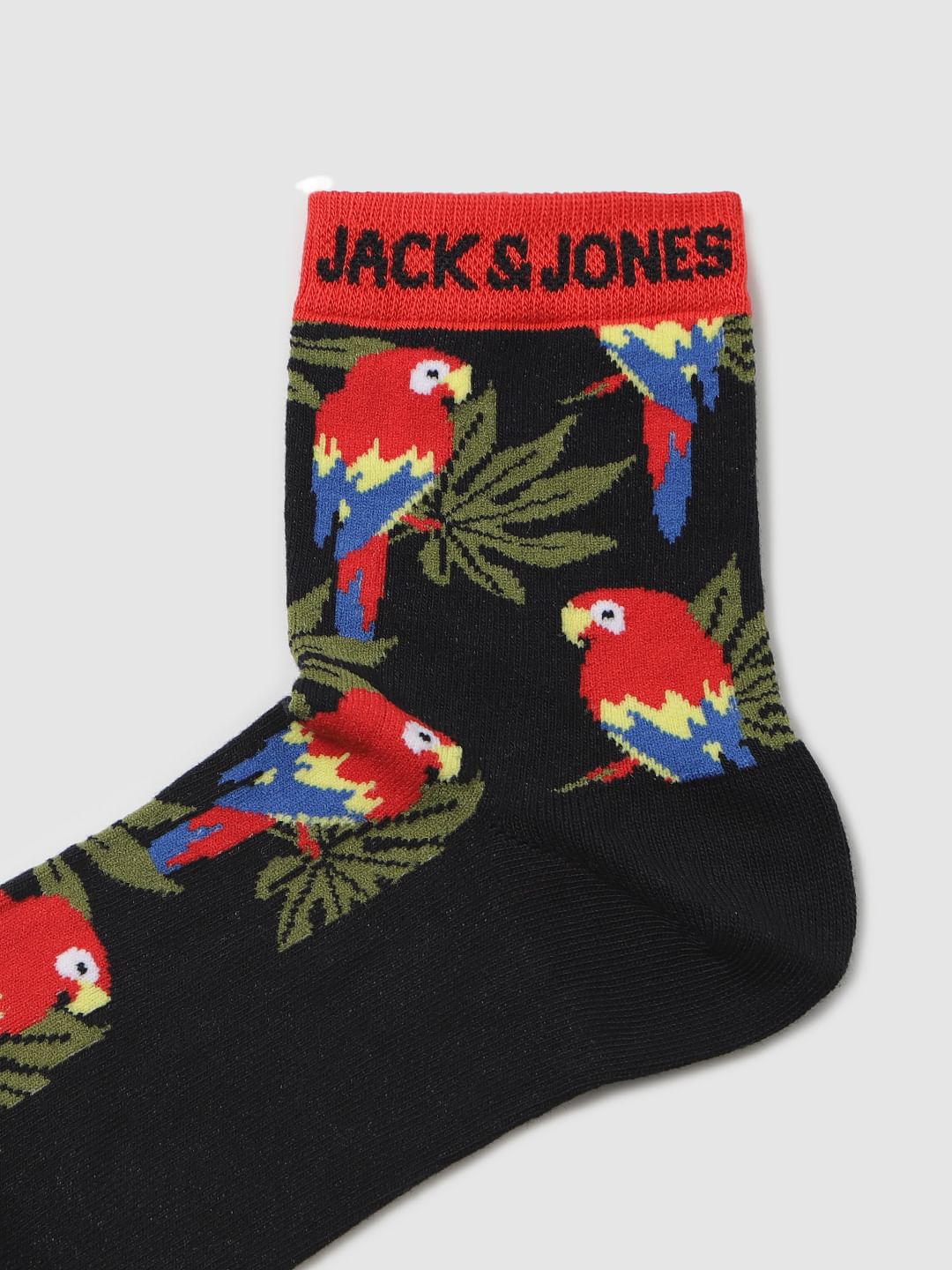 Red Parrot Graphic Print Mid Calf Length Socks