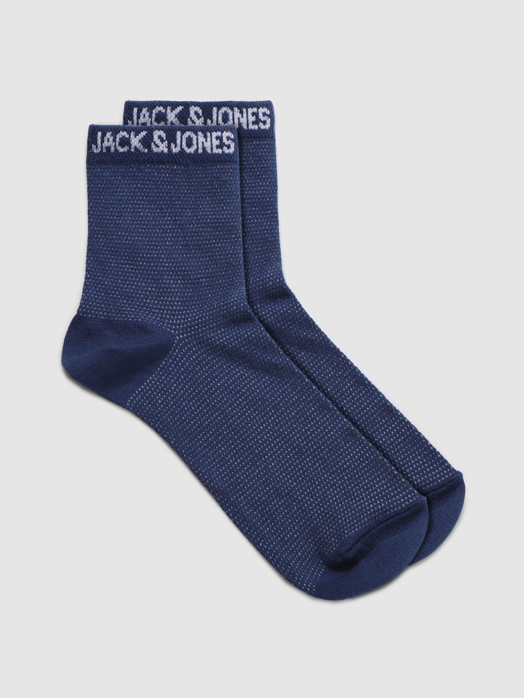 Blue Printed Mid Calf Length Pack Of Five Socks