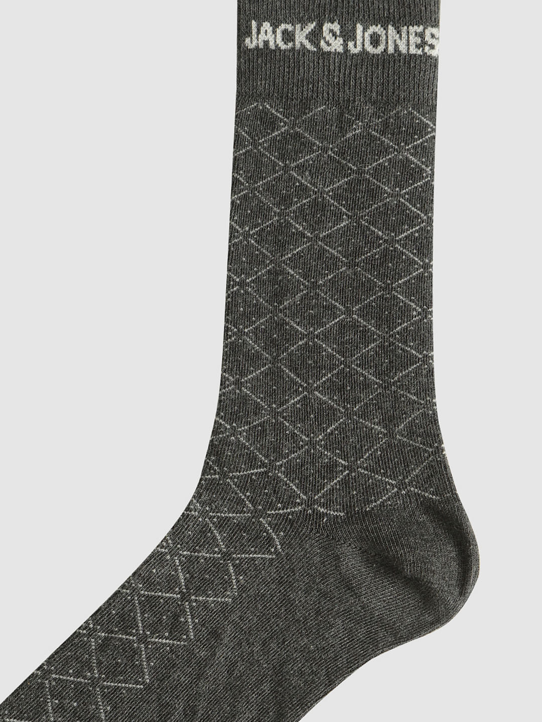 Pack Of Three Printed Mid Calf Length Socks - Grey, Red, Black