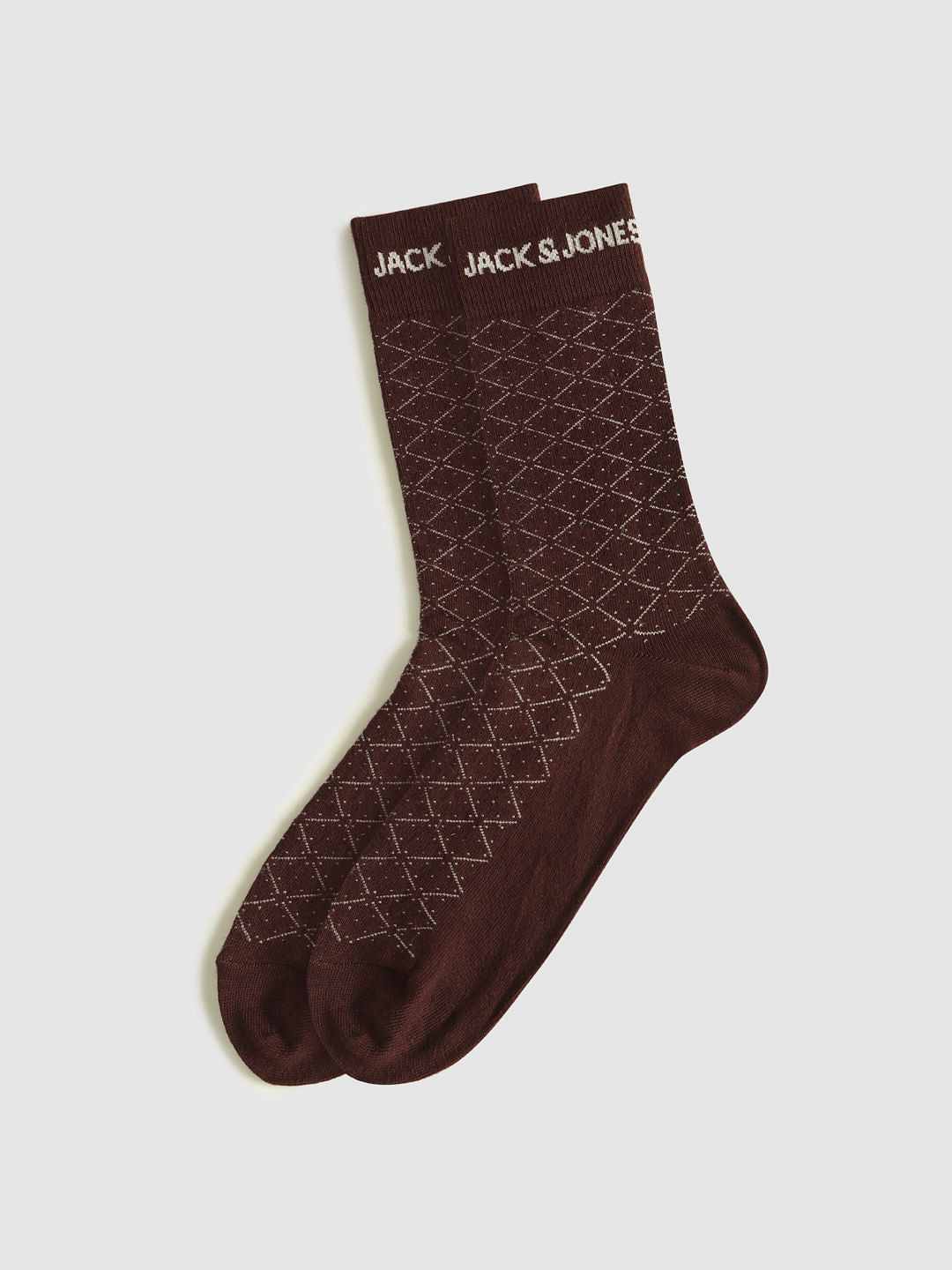 Pack Of Three Printed Mid Calf Length Socks - Grey, Red, Black
