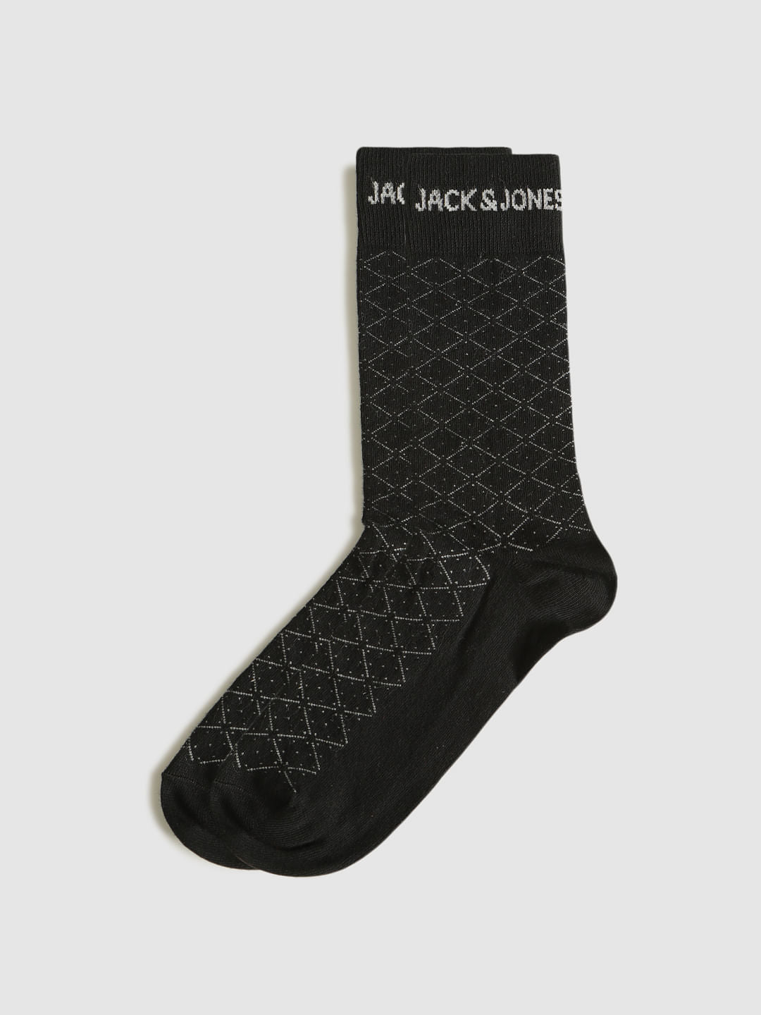 Pack Of Three Printed Mid Calf Length Socks - Grey, Red, Black