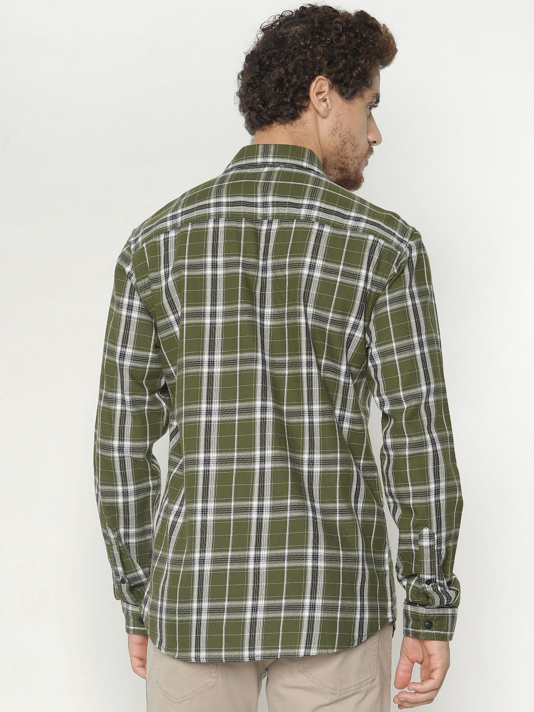 Green Check Full Sleeves Shirt