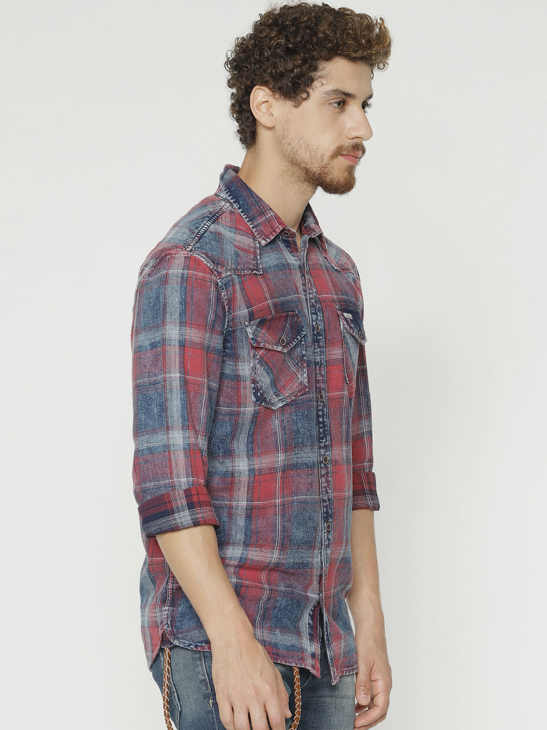 Red Checks Full Sleeves Shirt