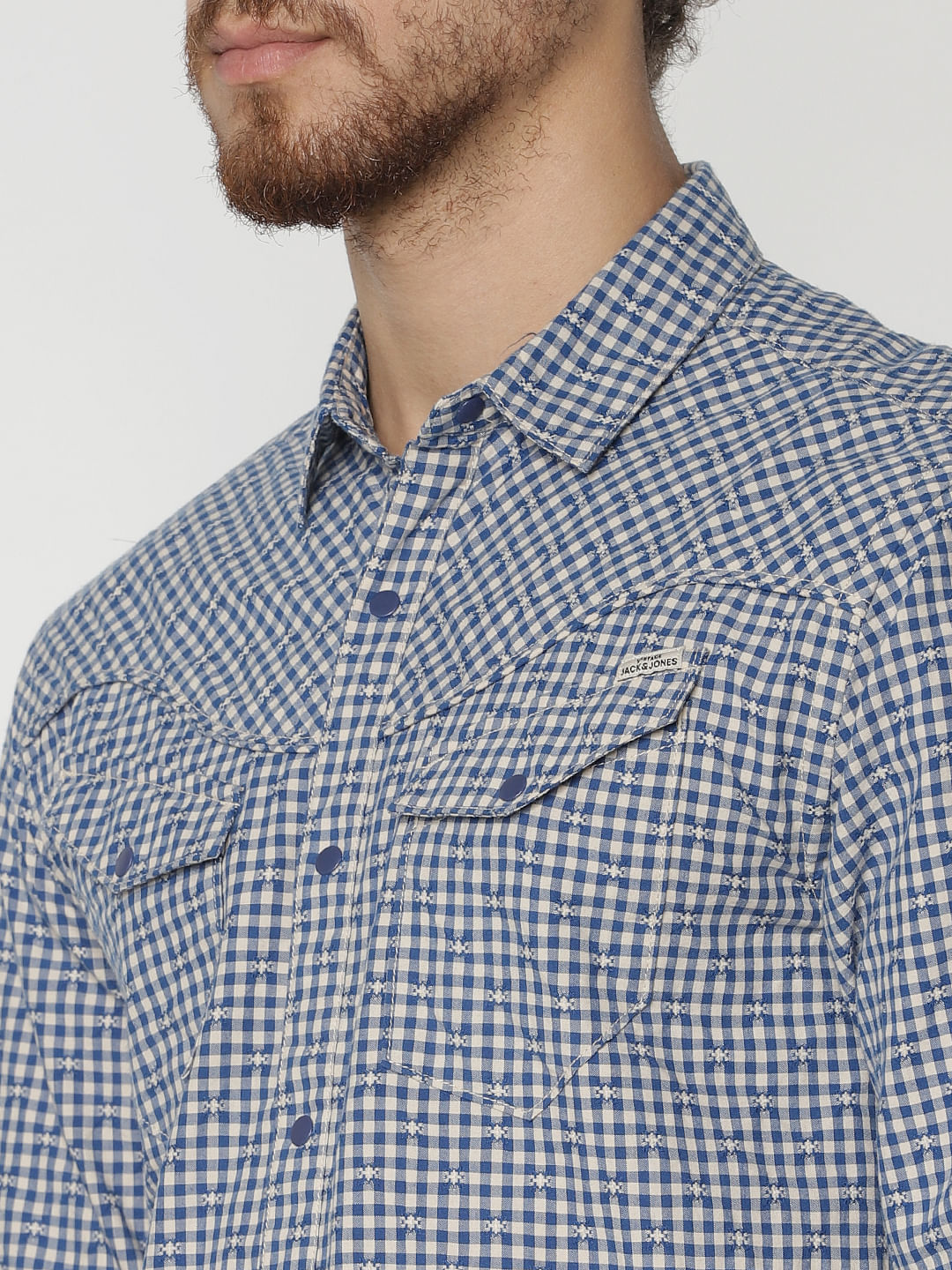 Blue Check Full Sleeves Shirt