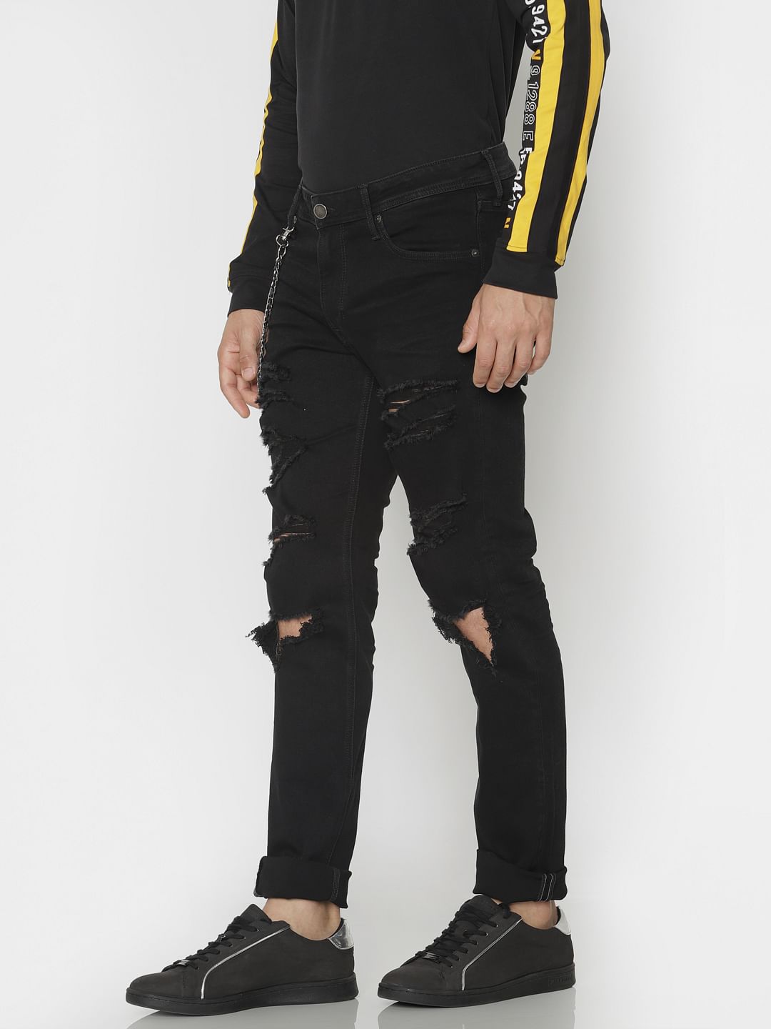 Black Ripped Ben Skinny Fit Jeans