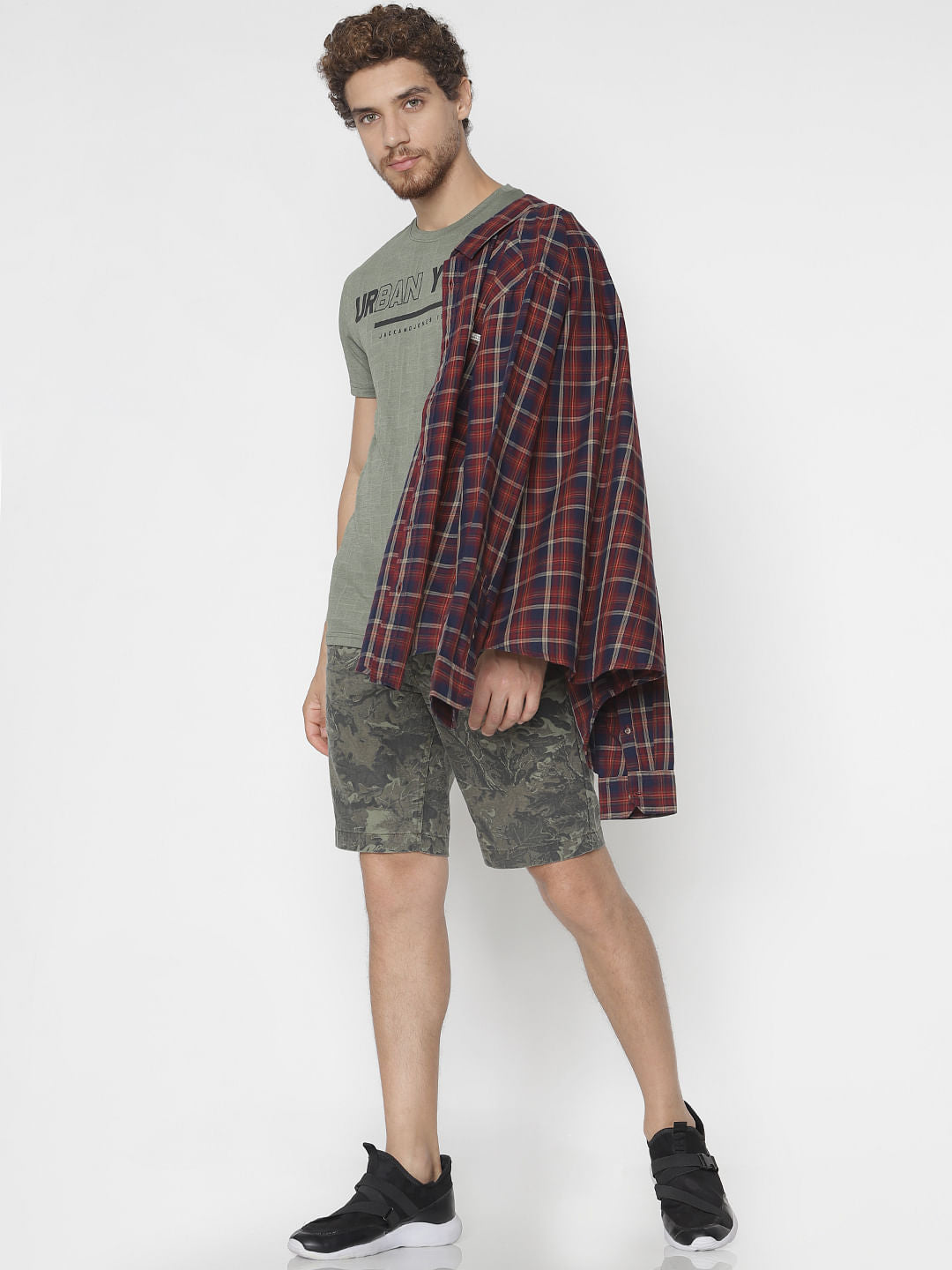 Green Text Print Crew Neck T-Shirt