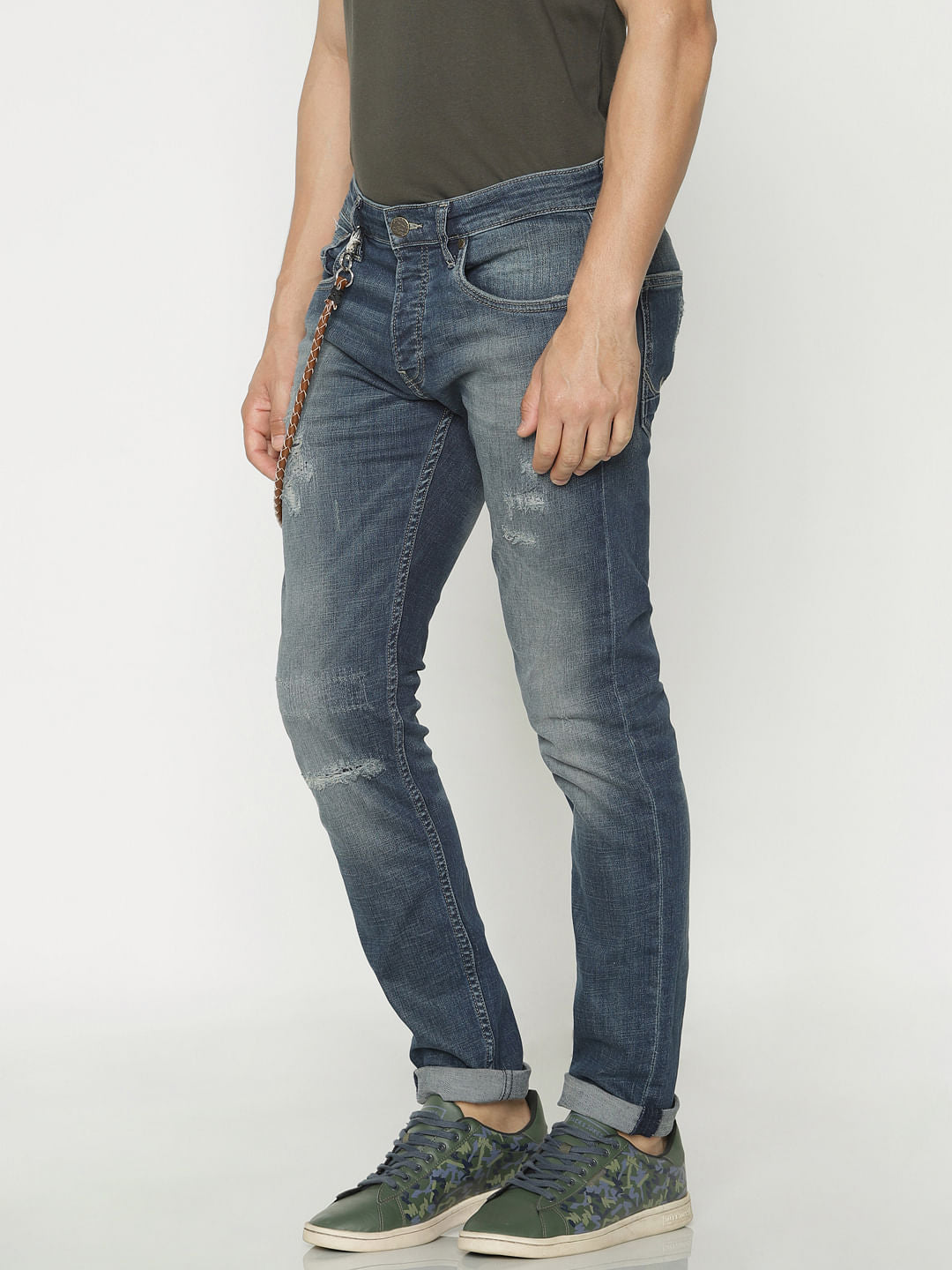 Blue Ripped Tim Anti Fit Jeans