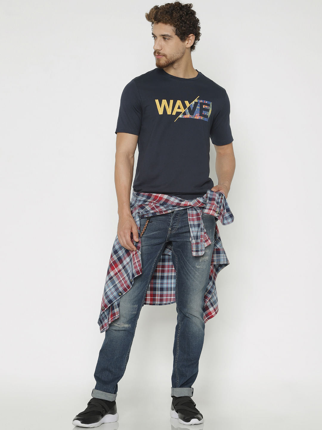 Blue Ripped Glenn Slim Fit Jeans