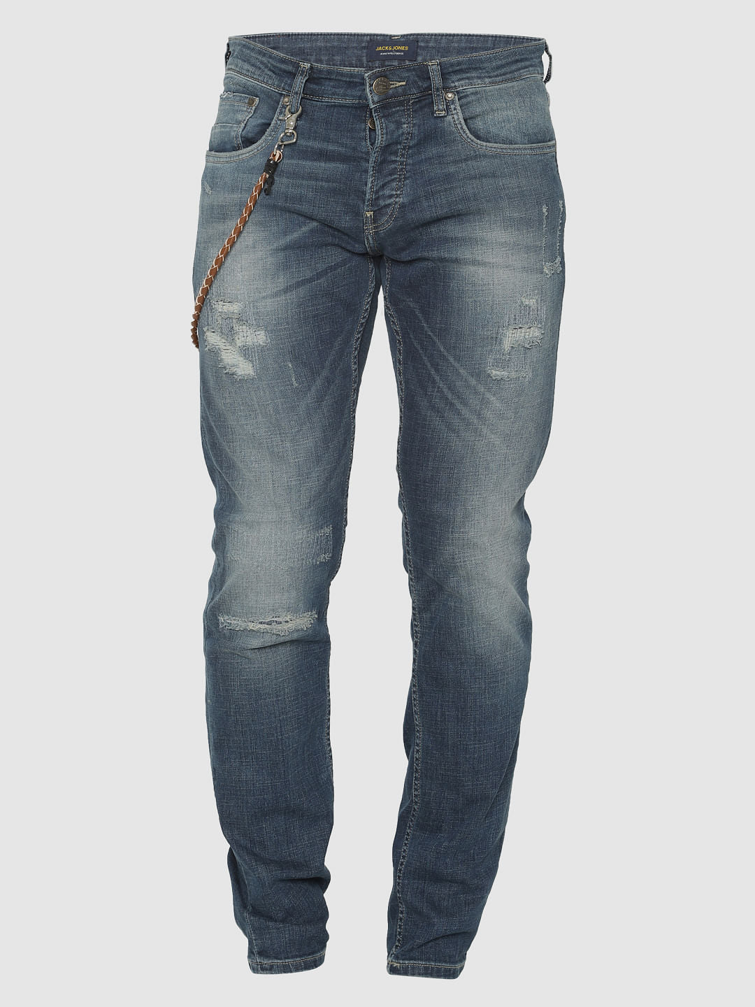 Blue Ripped Glenn Slim Fit Jeans